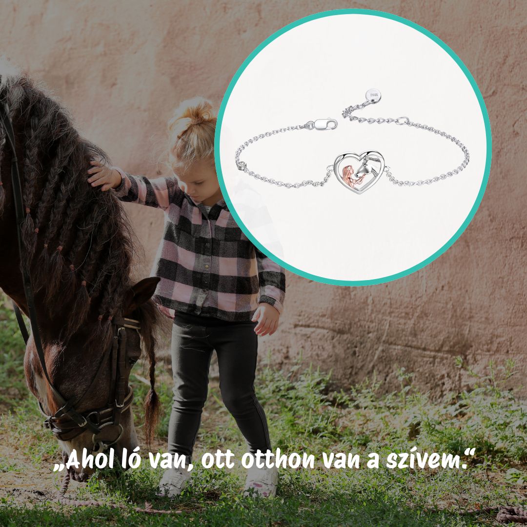 Lovas Szeretet Ezüst-Rózsaarany Karkötő