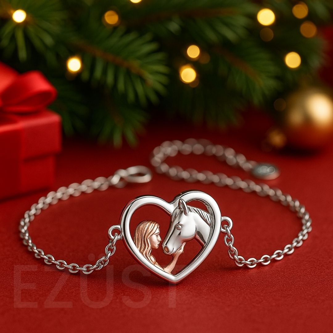 Lovas Szeretet Ezüst-Rózsaarany Karkötő