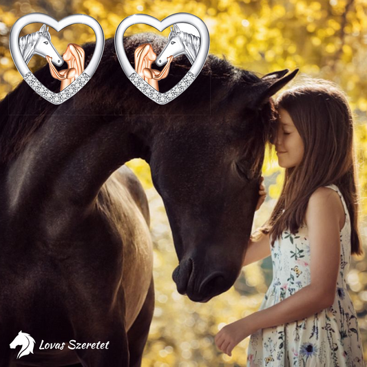 Lovas Szeretet Ezüst-Rózsaarany Zárt Fülbevaló