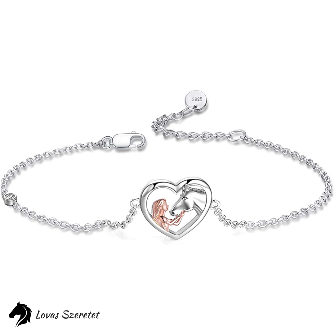 Lovas Szeretet Ezüst-Rózsaarany Karkötő