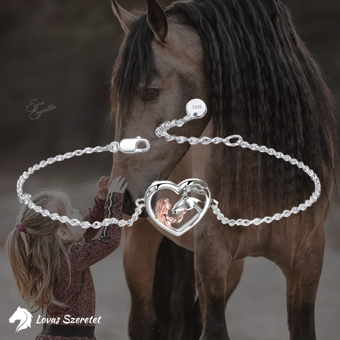Lovas Szeretet Ezüst-Rózsaarany Karkötő