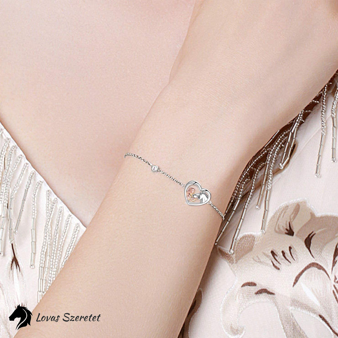 Lovas Szeretet Ezüst-Rózsaarany Karkötő
